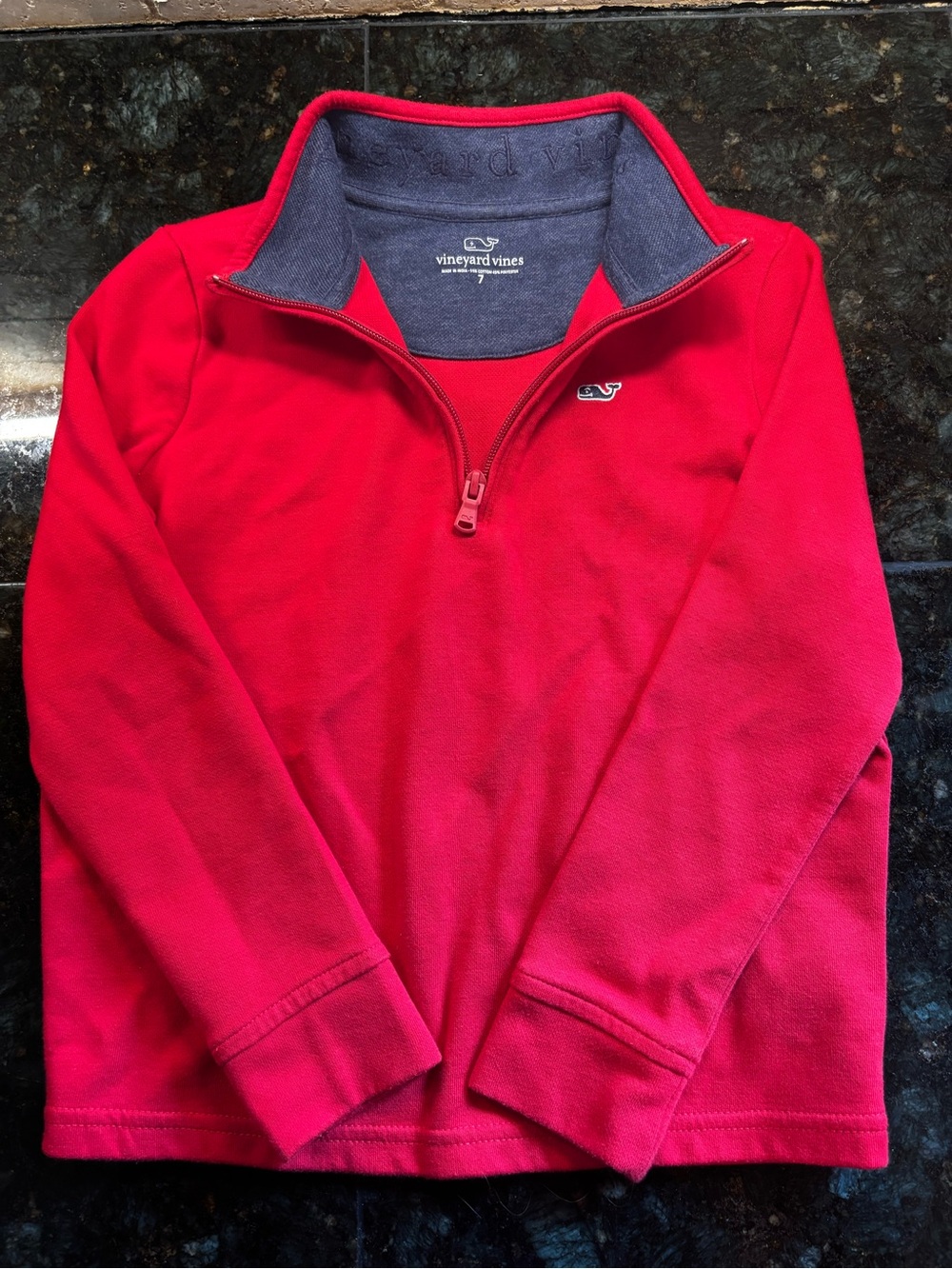 Vineyard Vines Little Boys Red Quarter-Zip Pullover Sweater